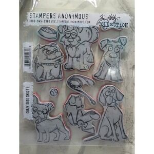 Tim Holtz Stampers Anonymous Crazy Dogs CMS271 Cling Rubber Stamp Set Complete